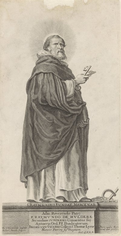 De heilige Raymond van Peñafort Aziz Raymond kurdu Mercenar (nesne üzerindeki başlık) by Michel Natalis