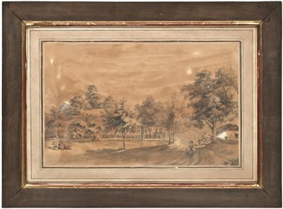 Chateau d'Hauteville St-Légier, Vevey, İsviçre'nin dört manzarasından biri by Michel Vincent Brandoin or Brandouin