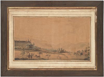 Chateau d'Hauteville St-Légier, Vevey, İsviçre'nin Dört manzarasından biri by Michel Vincent Brandoin or Brandouin
