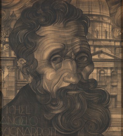 Portret van Michel Angelo Buonarroti by Michel de Klerk