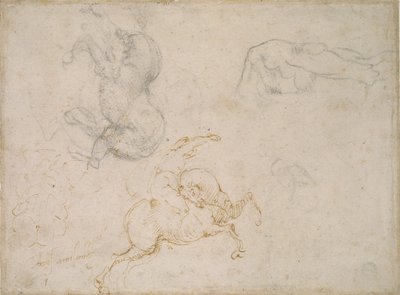 Bir Süvari şarjı ve diğer Çalışmalar, 16. yüzyıl by Michelangelo Buonarroti
