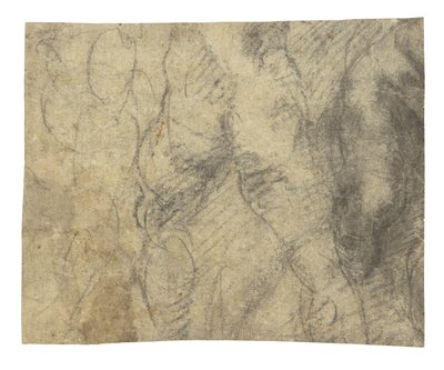 Arkadan görülen bir erkek çıplak by Michelangelo Buonarroti