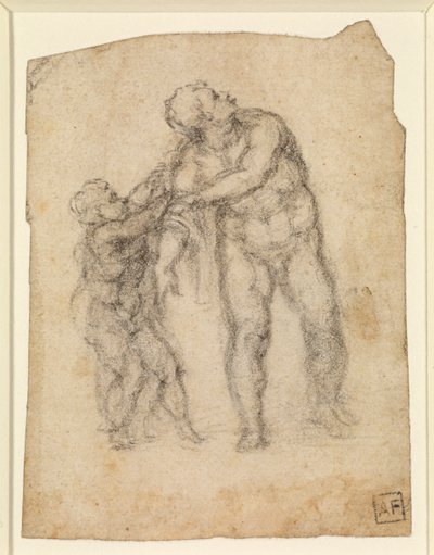 Aeneas ve Çocuk (rekto) (kağıt üzerine kurşun kalem) [bkz. 5934523] by Michelangelo Buonarroti