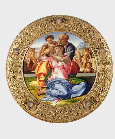 Aziz John ile Kutsal Aile (Doni Tondo), 1504-05 (ayrıca bkz. 156576) by Michelangelo Buonarroti