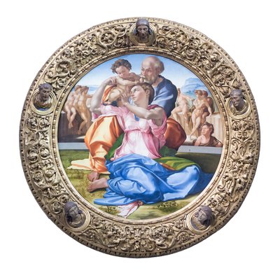 "Doni tondo" olarak bilinen genç Vaftizci Yahya ile kutsal aile by Michelangelo Buonarroti