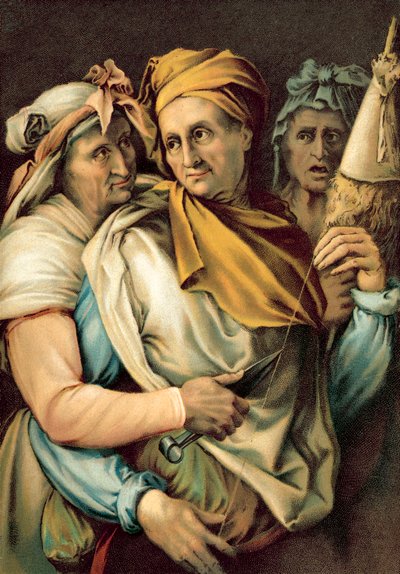 Le Parche (kromolitho) by Michelangelo Buonarroti