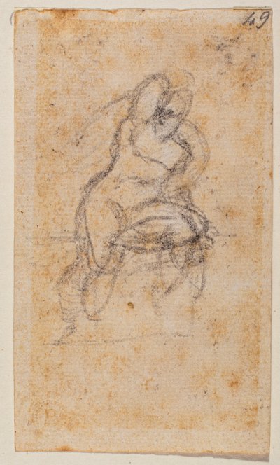 Sistine Şapeli için Nü Çalışması by Michelangelo Buonarroti