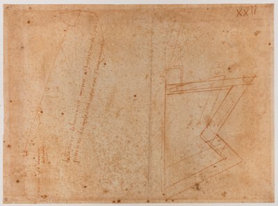 Aziz Pier Gattolini Kapısı yakınındaki surların planı by Michelangelo Buonarroti