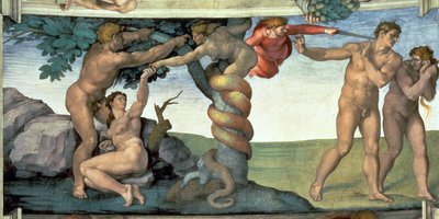 Sistine Şapeli Tavanı (1508-12): İnsanın Düşüşü by Michelangelo Buonarroti