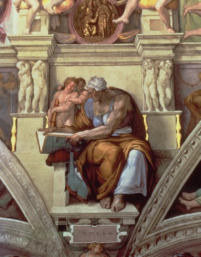 Sistine Şapeli Tavanı: Cumaean Sibyl by Michelangelo Buonarroti
