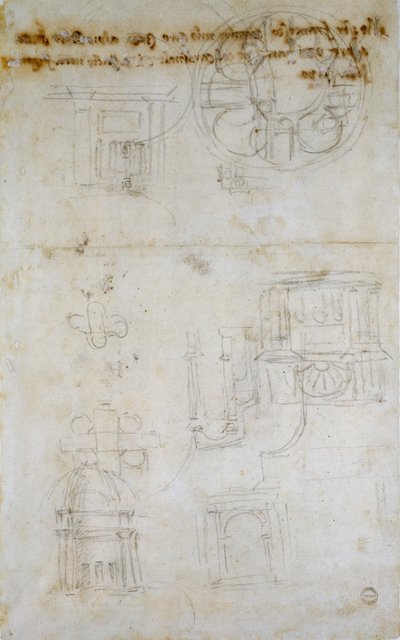 Aziz Petrus için Çalışmaları gösteren kroki, c1490-1560 by Michelangelo Buonarroti