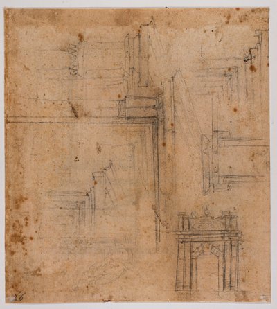 Kapı ve pencere çizimleri by Michelangelo Buonarroti