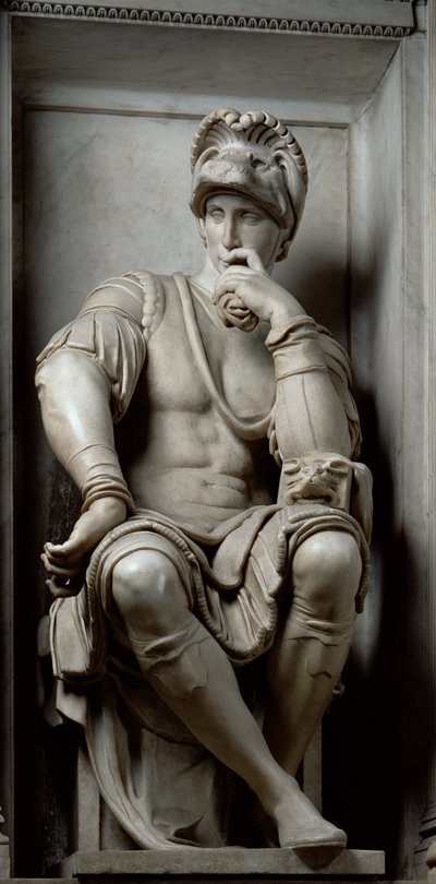 Lorenzo de' Medici'nin Mezarından Lorenzo de 'Medici Heykeli (1449-92), 1520-24 (mermer) by Michelangelo Buonarroti