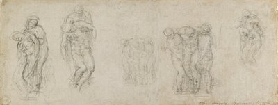 Bir Pieta ve Bir Entombment için Çalışmalar, 16. yüzyıl by Michelangelo Buonarroti