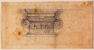 Oturan bir figür için çalışma, 16. yüzyıl (çizim) by Michelangelo Buonarroti