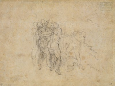 Son Yargı Çalışması (kağıt üzerinde grafit) by Michelangelo Buonarroti