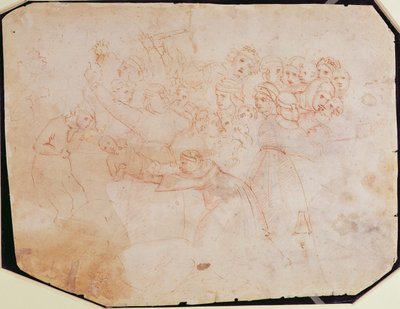 Masumların Katliamı için Çalışma (kağıt üzerine kahverengi mürekkep) (recto) (ayrıca bkz. 191770) by Michelangelo Buonarroti