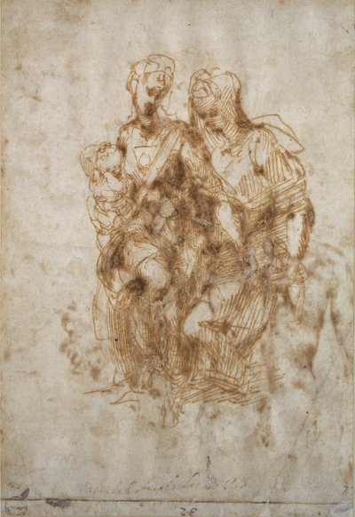 St. Anne çalışması, Leonardo Da Vinci'nin 'Anne'sinden sonra, 1502 dolayları by Michelangelo Buonarroti