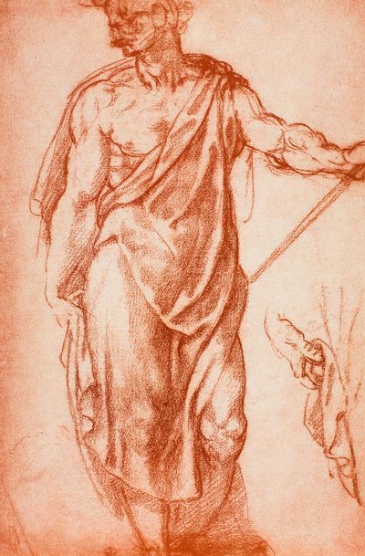 Bol dökümlü erkeksi bir figürün incelenmesi; Leonardo da Vinci