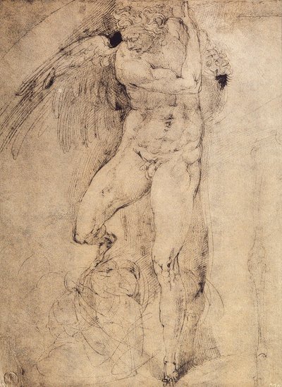 Son Yargı için bir meleğin çalışması: Michelangelo