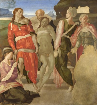 Entombment (bitmemiş) (panel) by Michelangelo Buonarroti