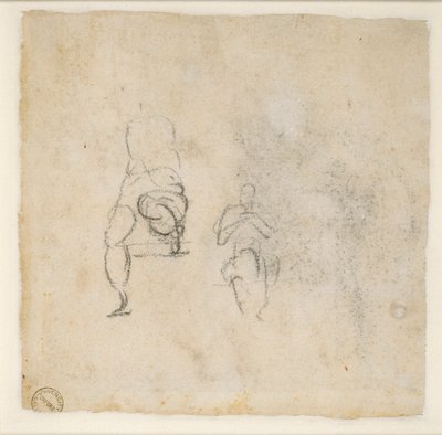 Oturmuş Figürlerin iki çok hafif çizimi, c1490-1560 by Michelangelo Buonarroti