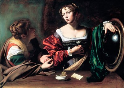 Martha ve Mecdelli Meryem, c. 1598 by Michelangelo Merisi Caravaggio