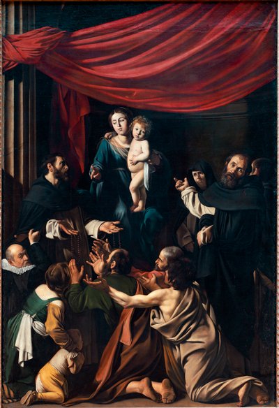 Madonna Tesbih'te (tuval üzerine yağlı boya by Michelangelo Merisi da Caravaggio