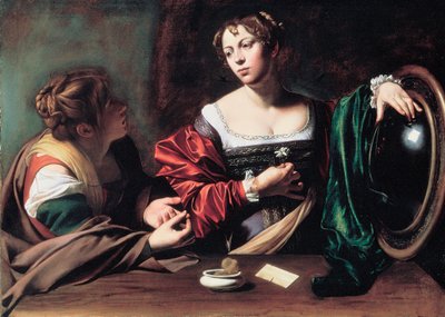 ""Martha ve Mary Magdalene"" Caravaggio veya il Caravaggio (1571-1610) olarak bilinen Michelangelo Merisi