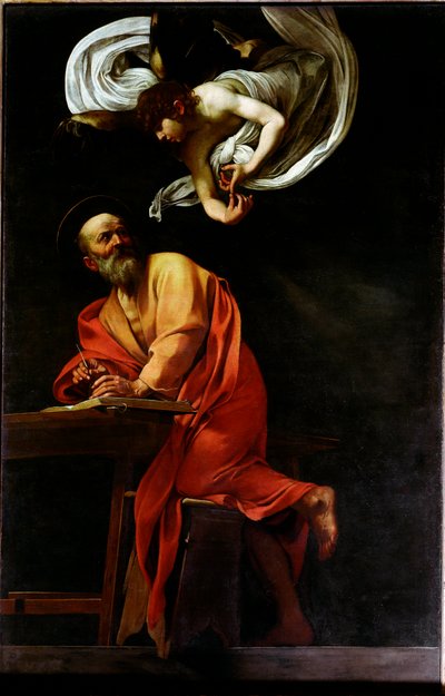 Aziz Mathieu ve Melek (Resim by Michelangelo Merisi da Caravaggio