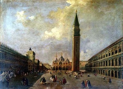 Campanile ile San Marco Meydanı (petrol) by Michele (attr. to) Marieschi