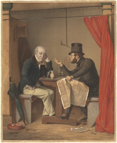 İstiridye Evinde Politika by Michele Fanoli, after Richard Caton Woodville
