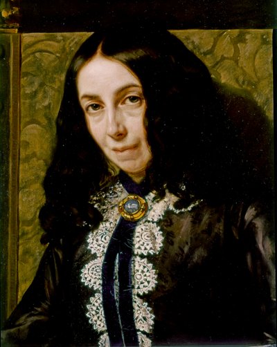 Elizabeth Barrett BROWNING, Portre detayı by Michele Gordigiani