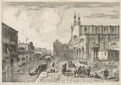 Venedik Manzaraları: Campo S. S. Giovanni e Paolo, 1741. by Michele Marieschi