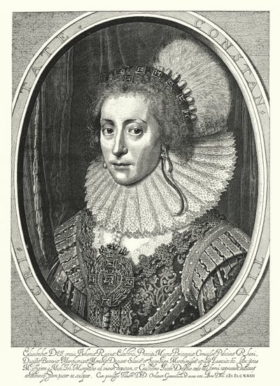 Elizabeth Stuart, Bohemya Kraliçesi (gravür) by Michiel Jansz. van (after) Miereveld