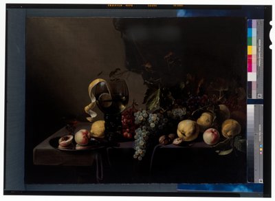 Meyve ve üzüm ile natürmort by Michiel Simons