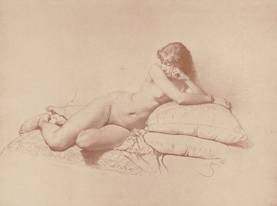 Çıplak Yatan Bir Kadının Çalışması, 1885 by Mihaly von Zichy