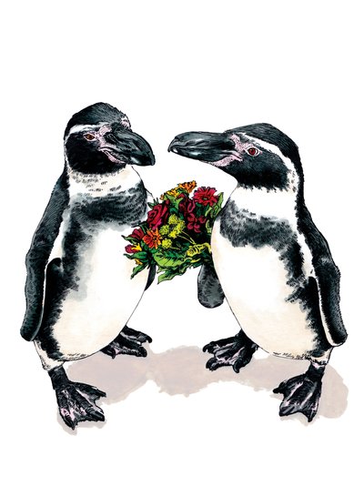 Beyaz Üzerine Yıldönümü Penguenleri, 2020 by Mike Davis