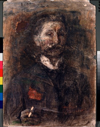 Otoportre (Otoportre) - Mikhail Alexandrovich Vrubel (Vrubel) (1856-1910) tarafından yapılan çalışma, karton üzerine karakalem, pastel ve sanguine by Mikhail Aleksandrovich Vrubel
