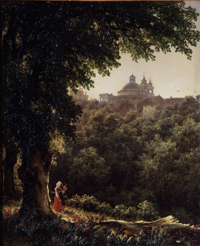 Roma yakınlarındaki Ariccia, 1836 by Mikhail Ivanovich Lebedev