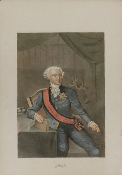 Alexander Grigorievich Demidov 1737-1803, 1862. by Mikhail Stepanovich Znamensky