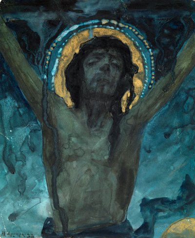 ""İsa çarmıhta"" Resim Mikhail Vasilyevich Nesterov (1862-1942) Dim 19x15,5 cm Özel koleksiyon by Mikhail Vasilievich Nesterov