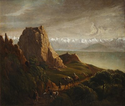 Develerle birlikte Kafkas manzarası, 1837-1838 by Mikhail Yuryevich Lermontov