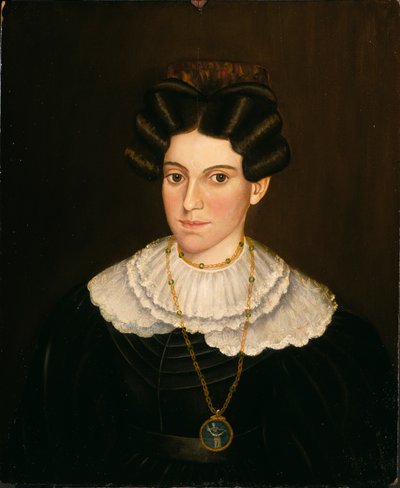 Siyah Elbiseli Kadın, ca. 1835-1840. by Milton W. Hopkins