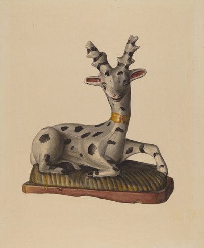 Chalkware Geyiği, 1938 civarı (suluboya) by Mina Lowry