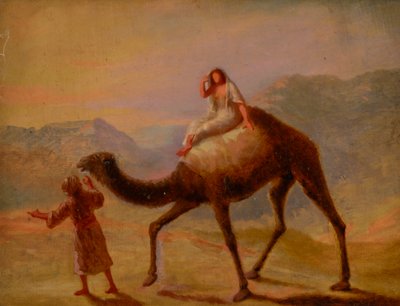 Deve üzerinde kadın olan adam. by Miner Kilbourne Kellogg