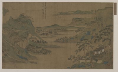 Dağların ve suyun geniş bir görünümü by Ming Dynasty Chinese School