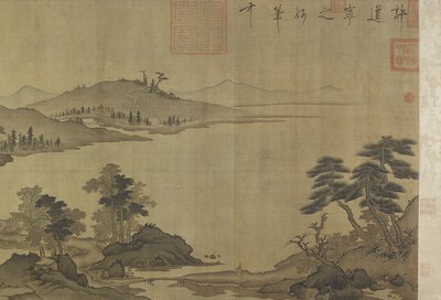Yağmurda ve Bulutlarda Sonbahar Nehri by Ming Dynasty Chinese School