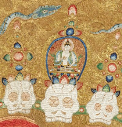 İmparatorluk İşlemeli İpek Thangka