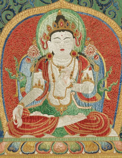İmparatorluk İşlemeli İpek Thangka
